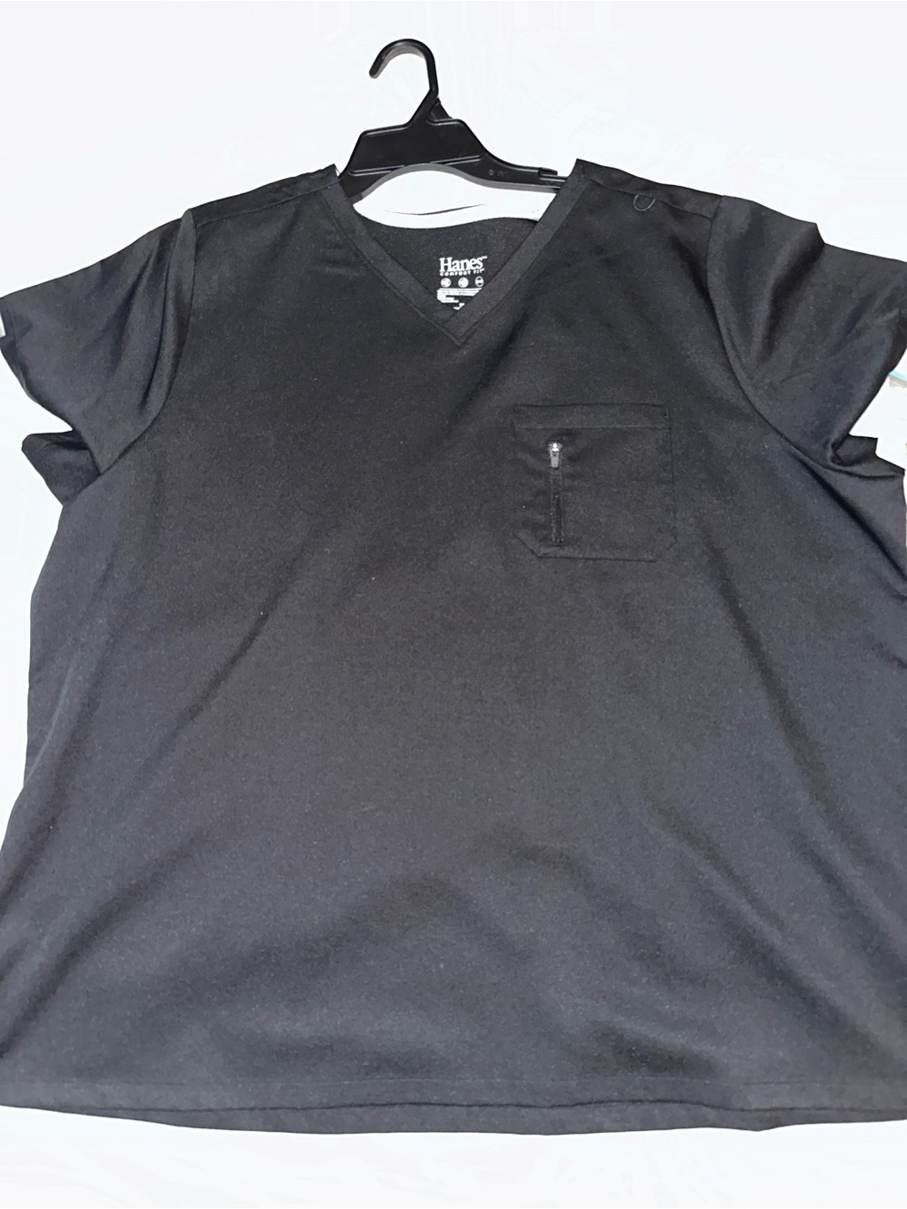 Hanes Women's size 3XL Black  V-Neck Scrub Top